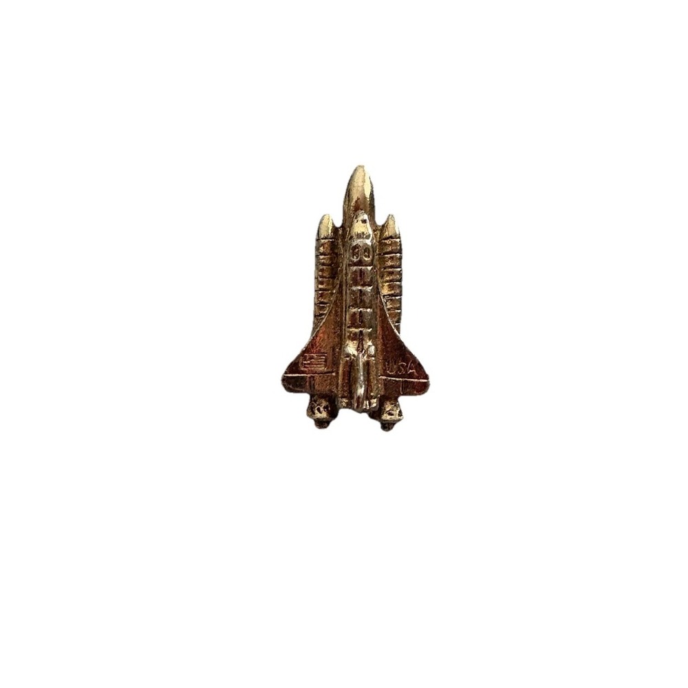 NASA Space Shuttle USA MADE Gold Tone Lapel Pin Hat Pinback Tie Tack